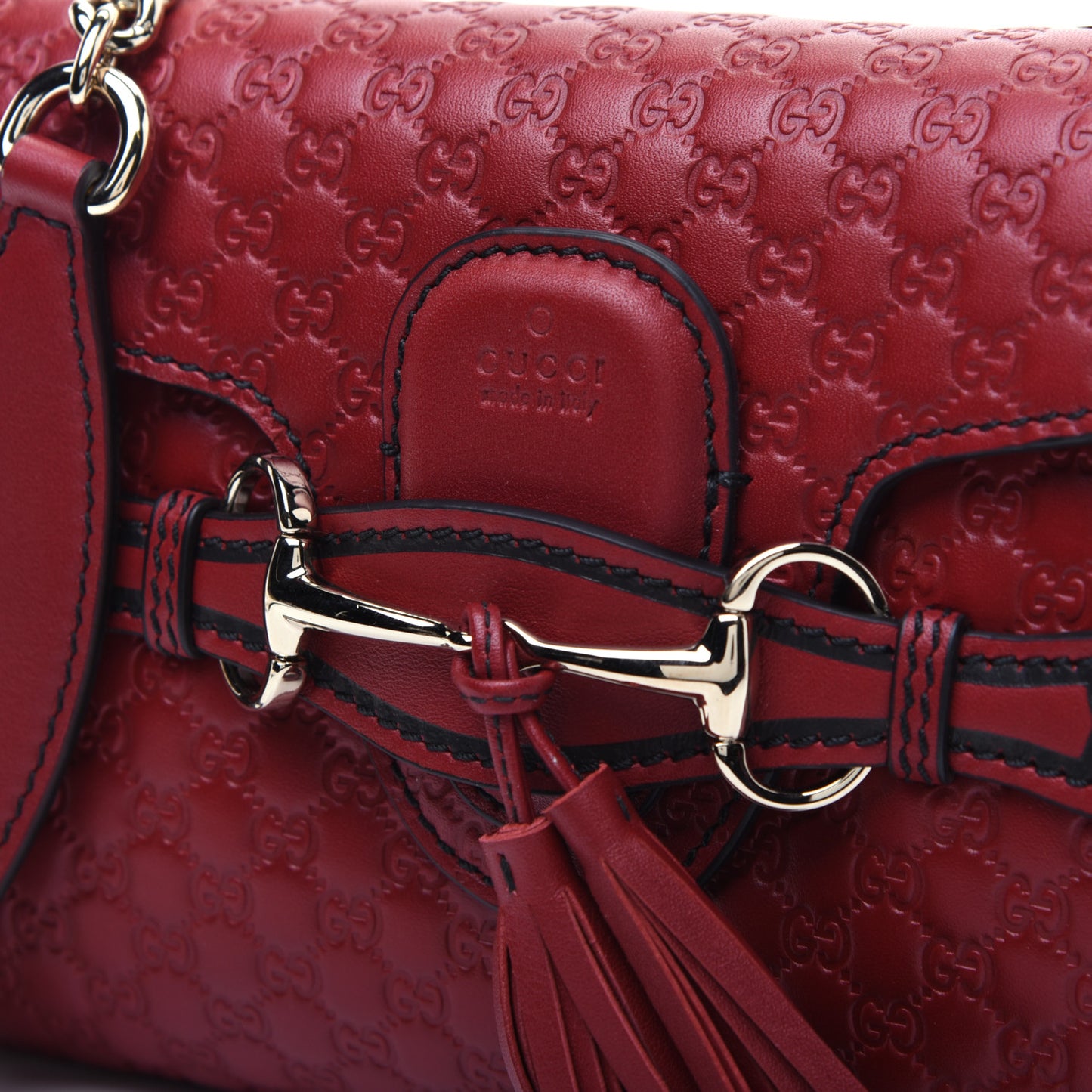 Soft Microguccissima Mini Emily Chain Shoulder Bag Rosso