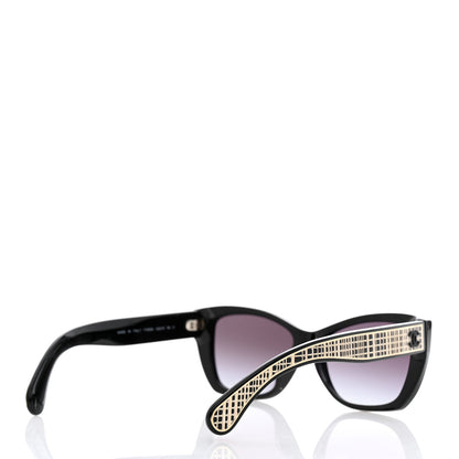 Chanel Acetate Metal Butterfly Sunglasses 71553A Black 4 of 8