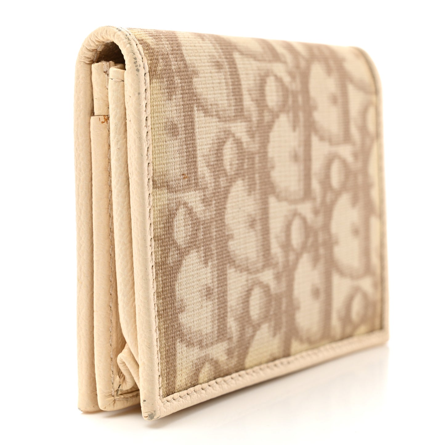 Monogram Vintage Flowers Card Holder Beige