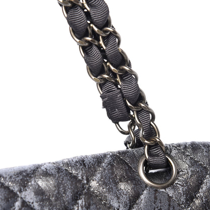 Chanel Metallic Brocade Quilted Medium Double Flap Dark Grey 8 of 11
