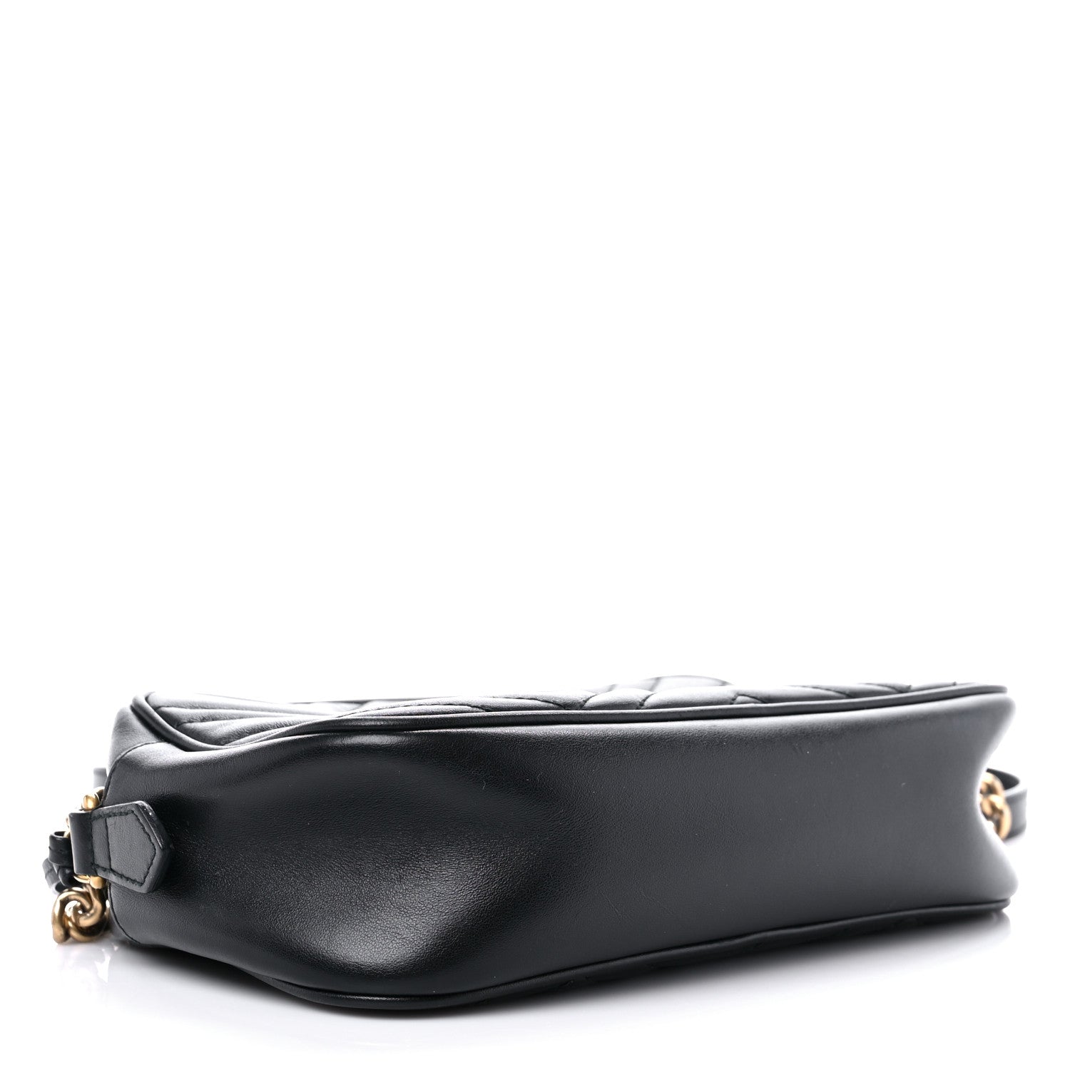 Gucci Calfskin Matelasse Small GG Marmont Chain Shoulder Bag Black 4 of 19
