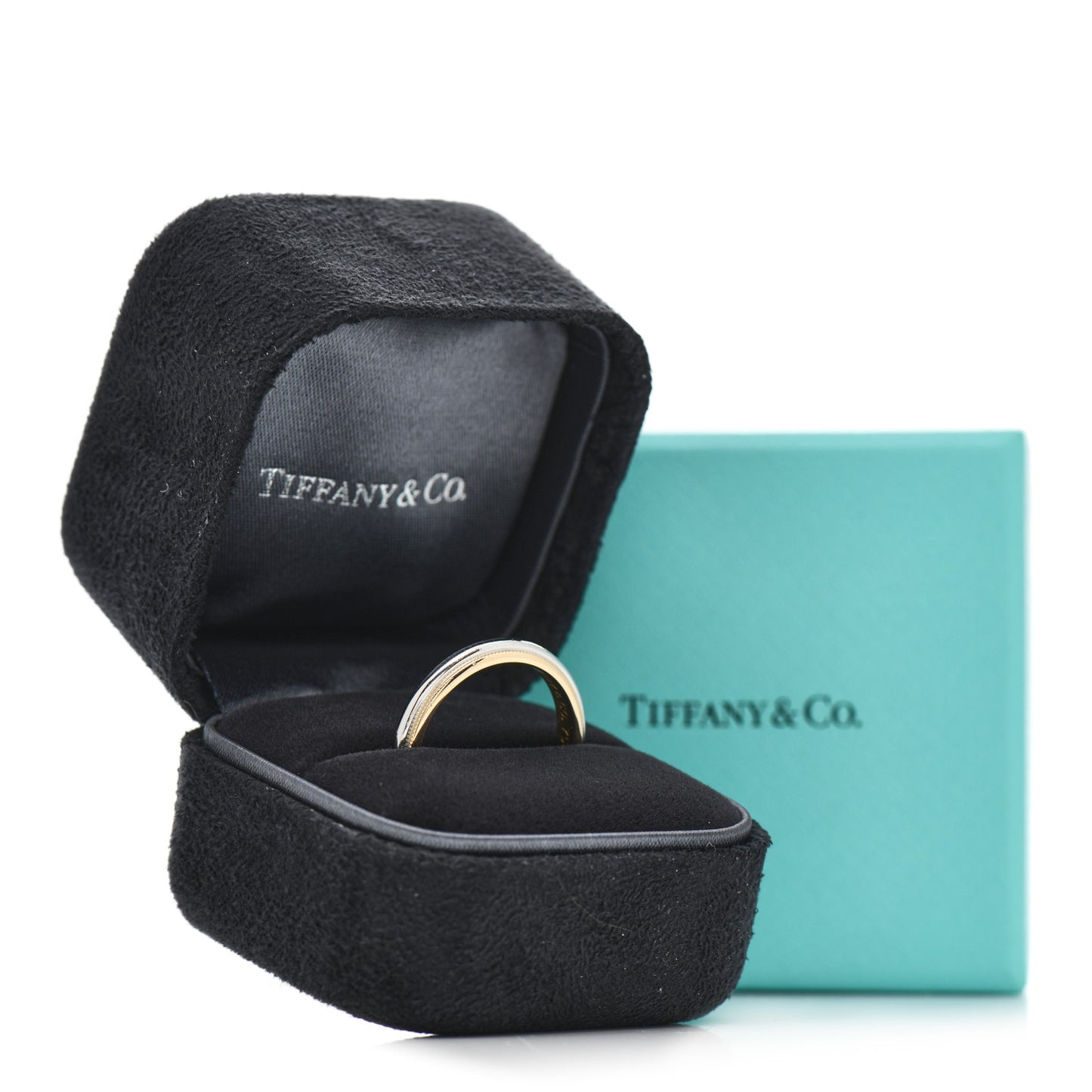 Platinum 18K Yellow Gold 3.5mm Milgrain Wedding Band Ring 58 8.5