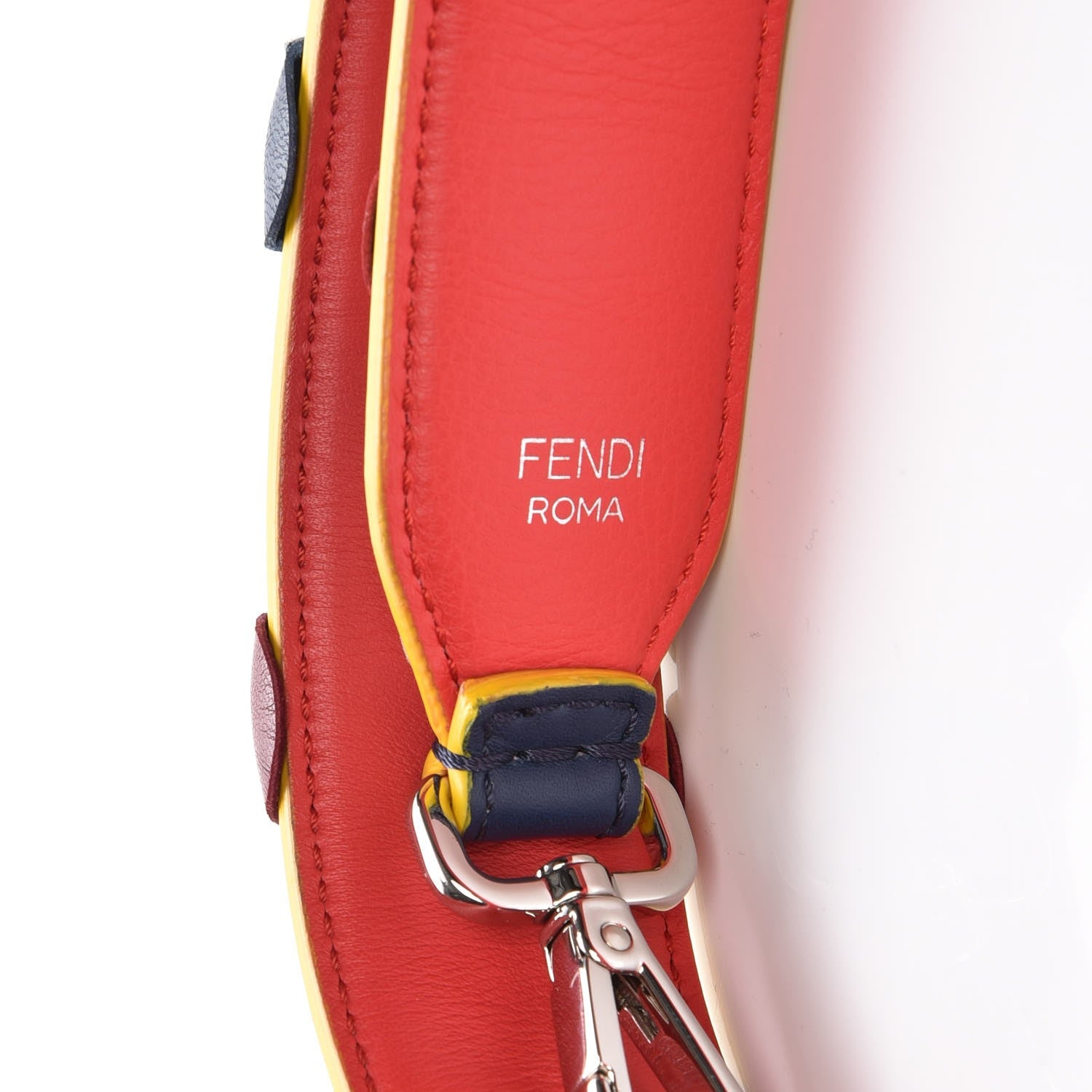 Fendi Vitello Dolce Flowerland Studded Strap You Blue Corallo Multicolor 3 of 3