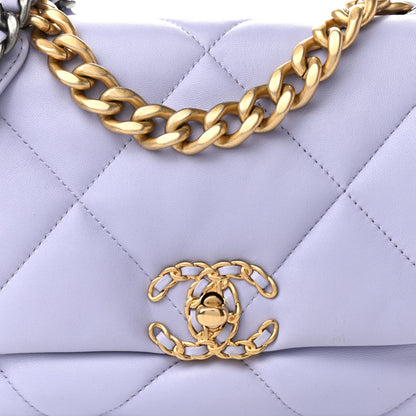 Chanel Lambskin Quilted Medium Chanel 19 Flap Light Purple 7 of 9