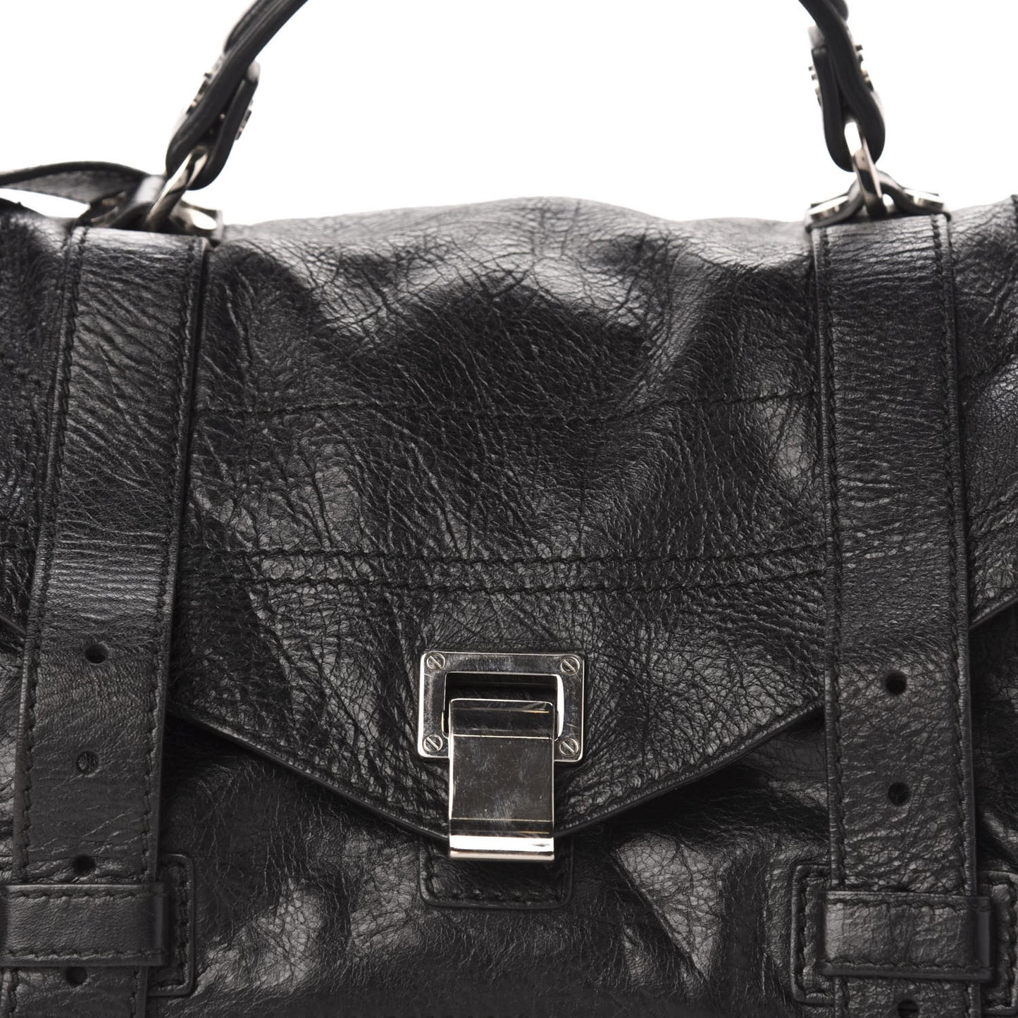 Lambskin Medium PS1 Plus Zip Satchel Black