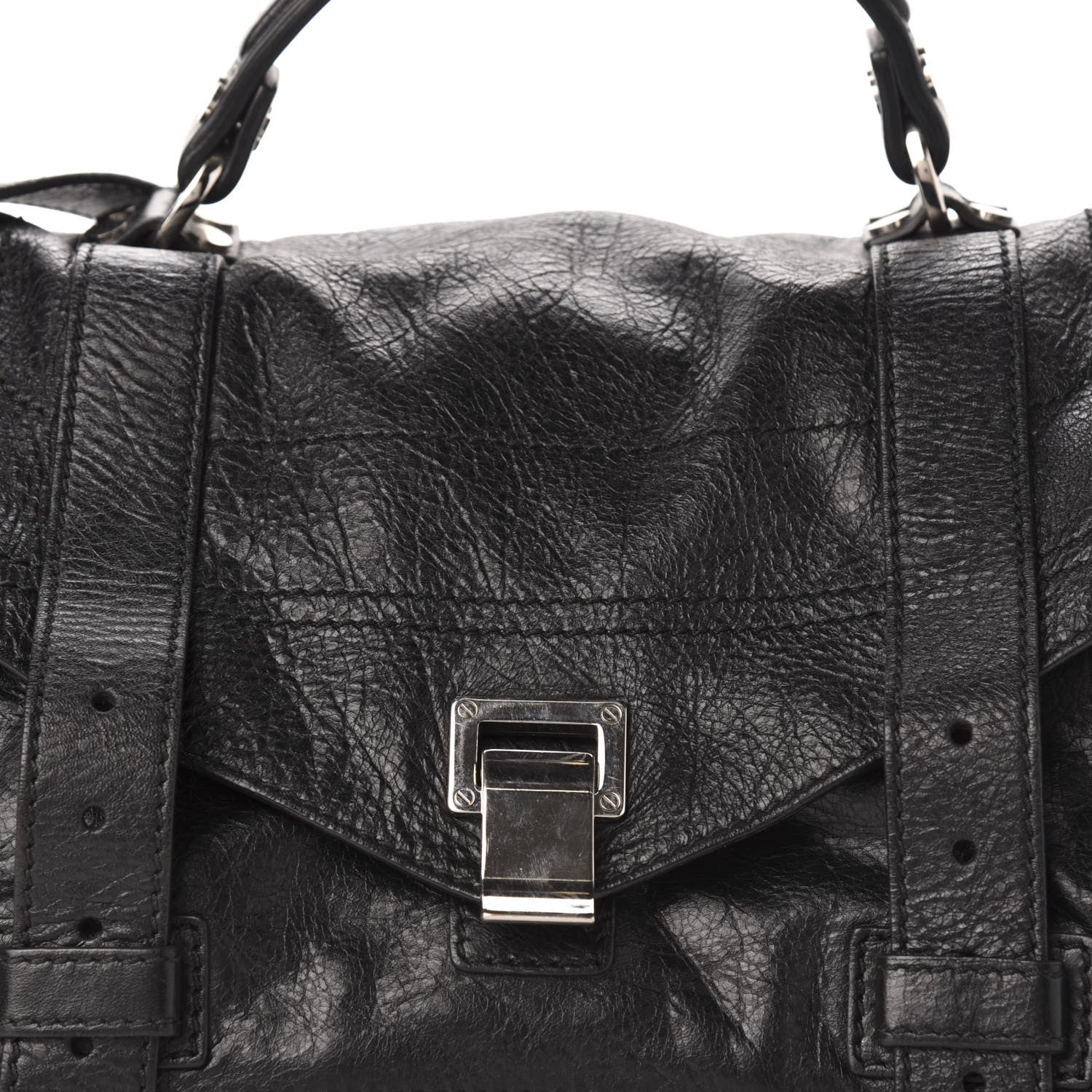 Proenza Schouler Lambskin Medium PS1 Plus Zip Satchel Black 12 of 12