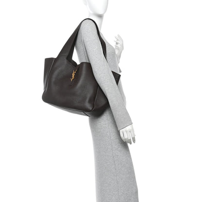 Saint Laurent Grained Deerskin Bea Tote Marron Fonce 2 of 10
