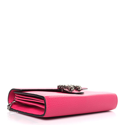 Gucci Dollar Calfskin Crystal Mini Dionysus Chain Wallet Box Pink 4 of 9