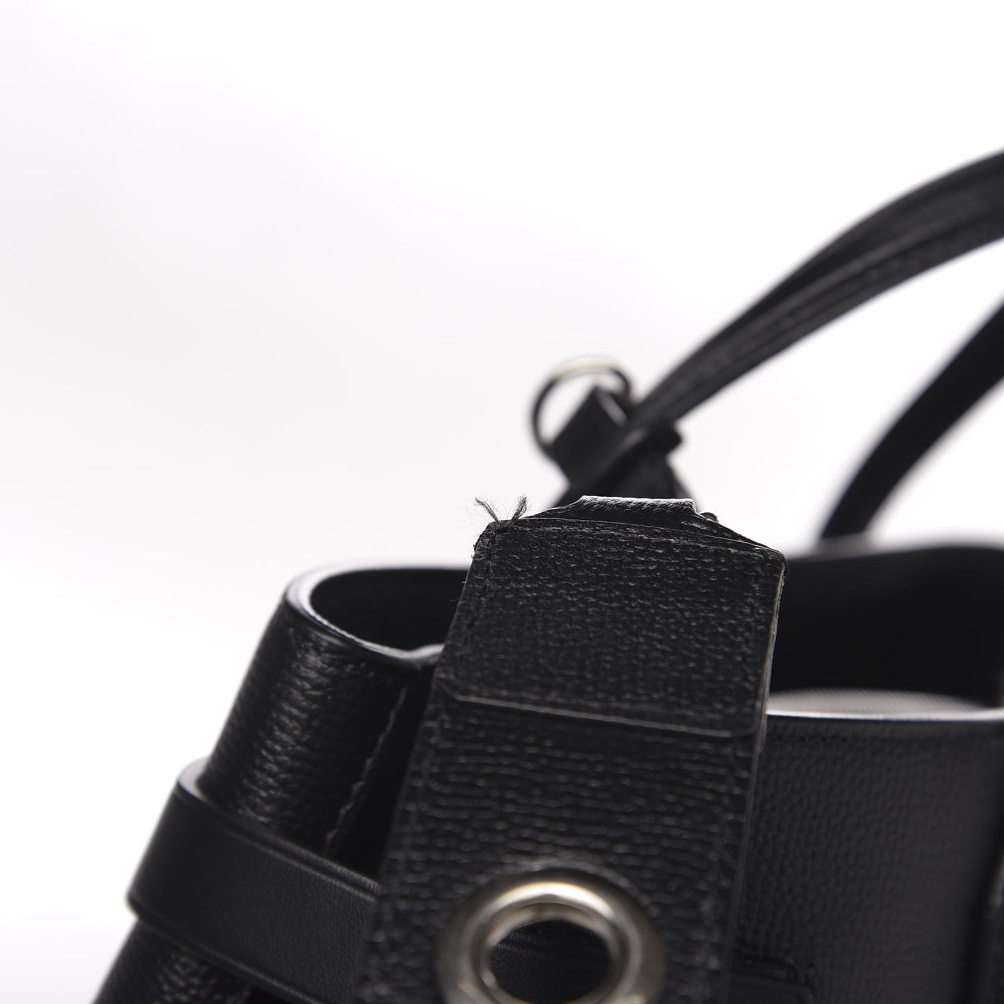 Grainy Calfskin House Check Medium Banner Tote Black