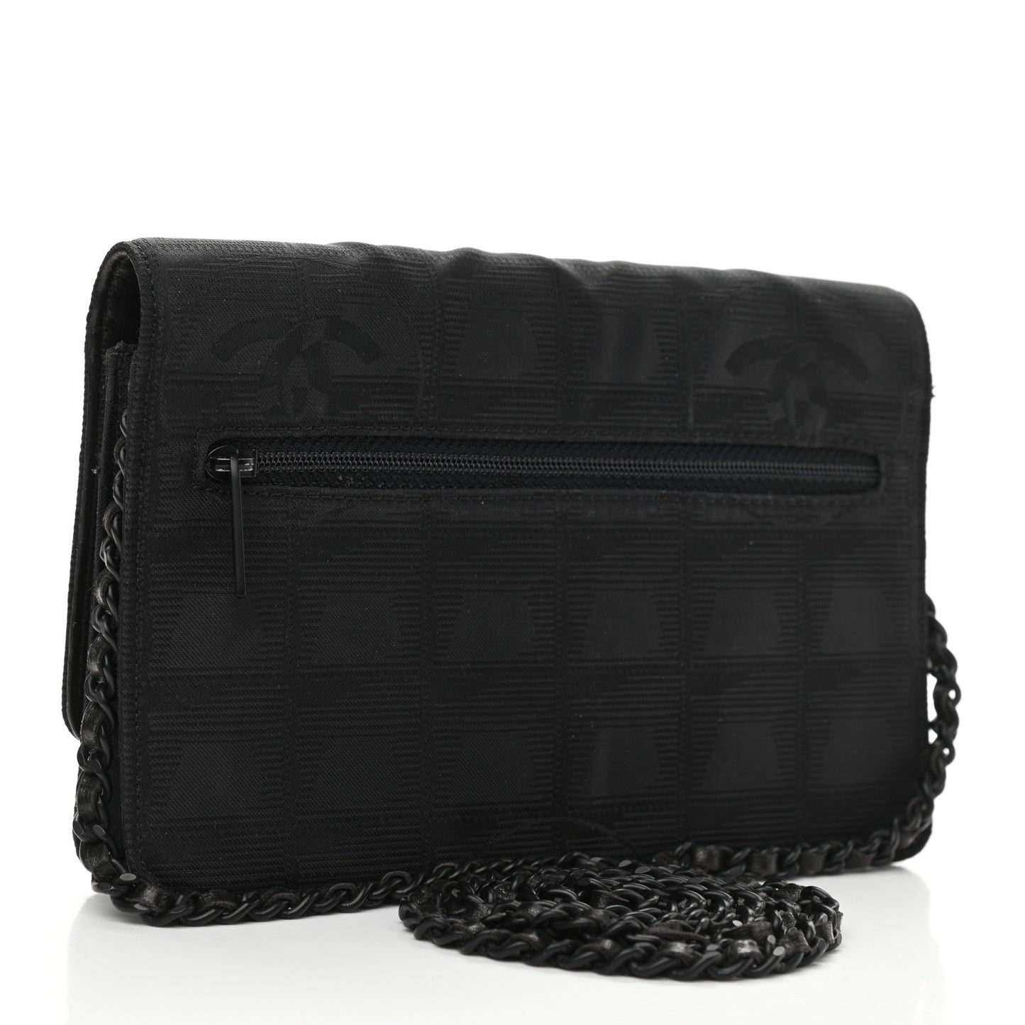 Nylon Travel Wallet On Chain WOC Black