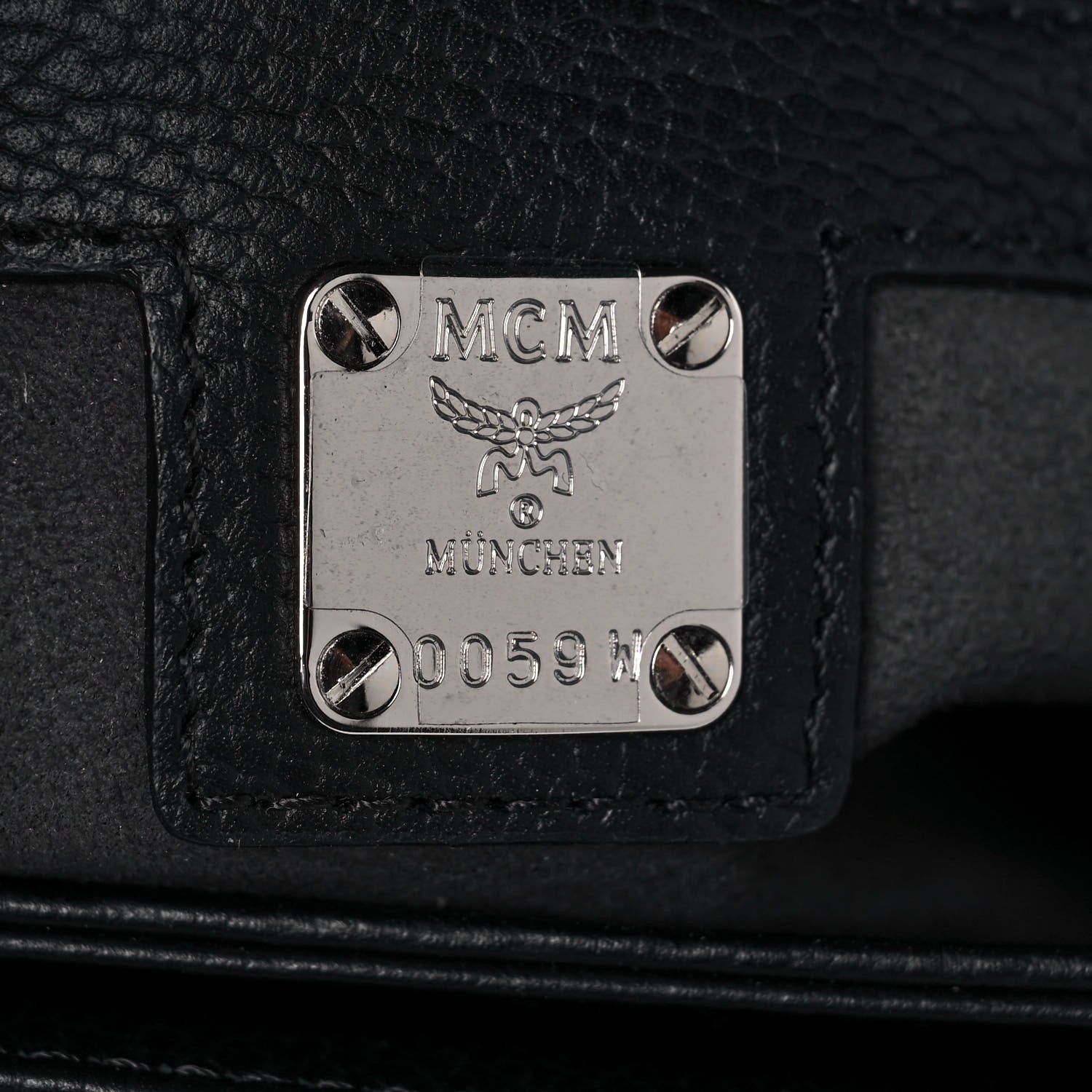 MCM Visetos Calfskin Spot Park Avenue Medium Shoulder Bag Dark Grey Black 6 of 13