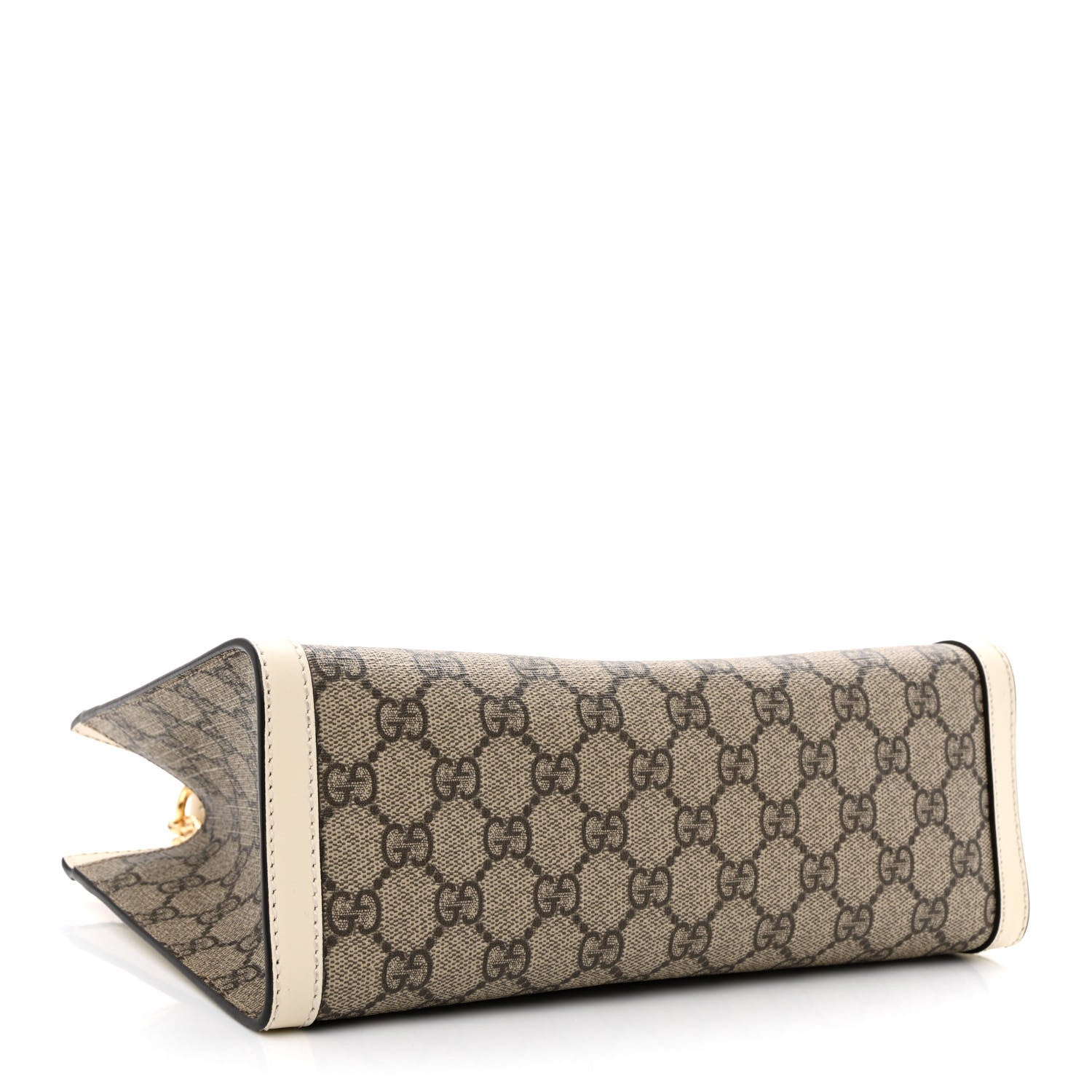Gucci GG Supreme Monogram Moon Calfskin Small Padlock Tote Beige Ebony Mystic White 4 of 10