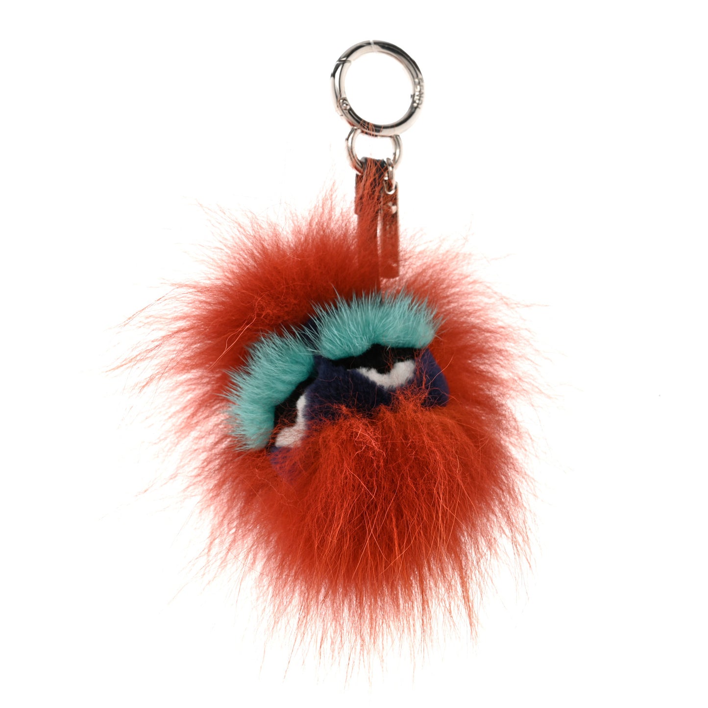 Fox Mink Rabbit Fur Vitello Dolce Blueminous Monster Bag Bug Charm Rust Turquoise