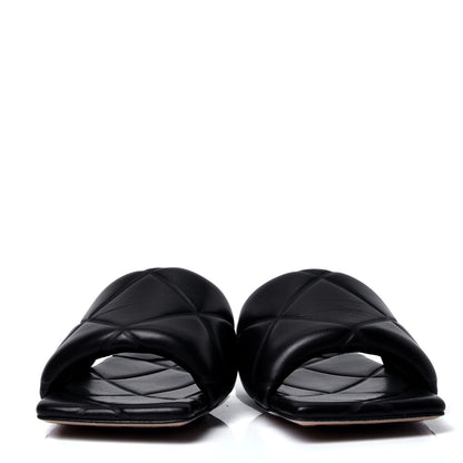 Bottega Veneta Nappa Quilted Rubber Lido Flat Sandals 37.5 Black 2 of 6