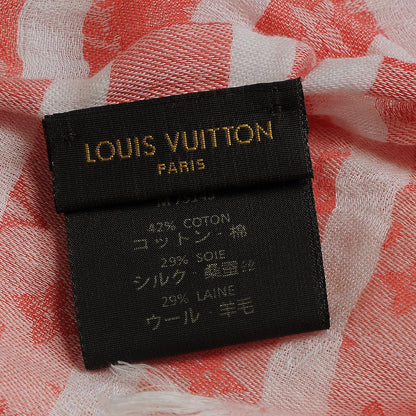 Louis Vuitton Silk Wool Rayures Shawl Red 4 of 6