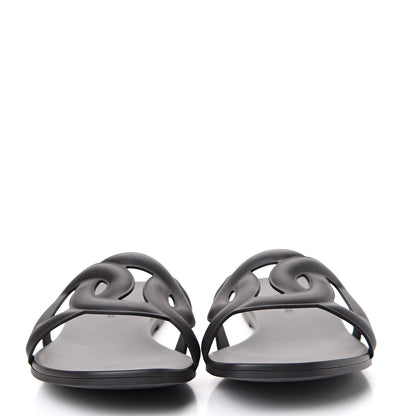 Hermes Rubber Aloha Sandals 41 Black 2 of 8