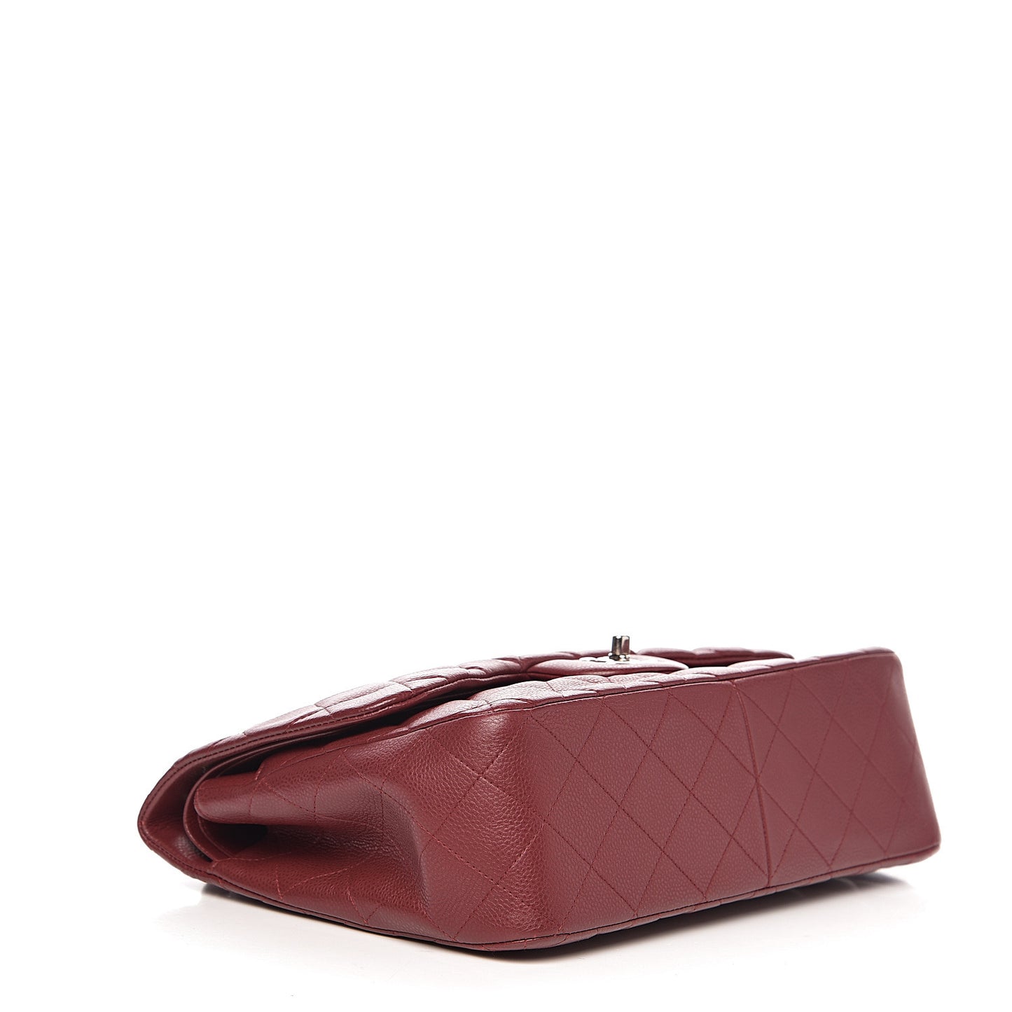 Caviar Quilted Jumbo Double Flap Dark Red