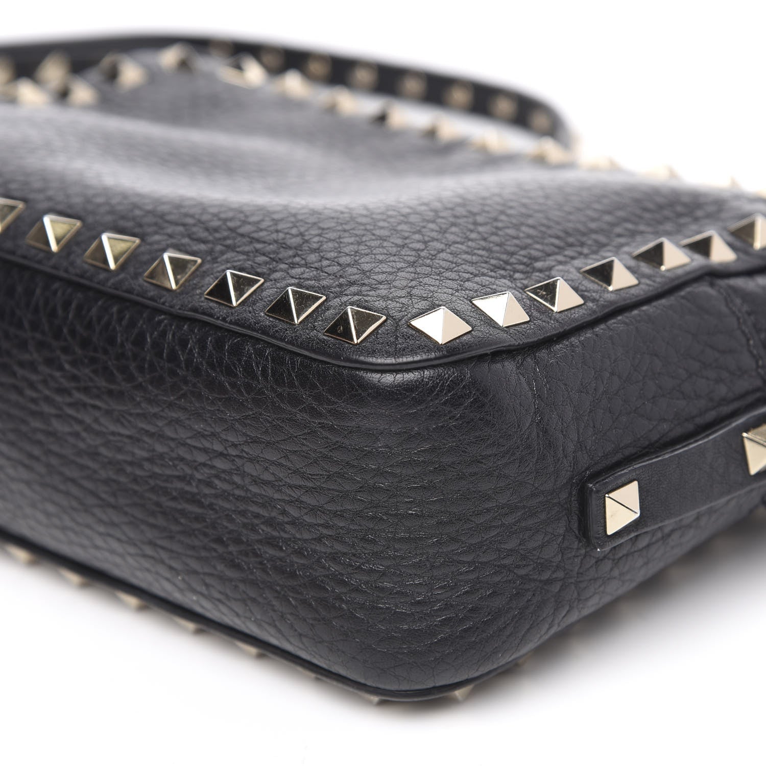 Valentino Garavani Pebbled Calfskin Rockstud Camera Crossbody Bag Black 8 of 14