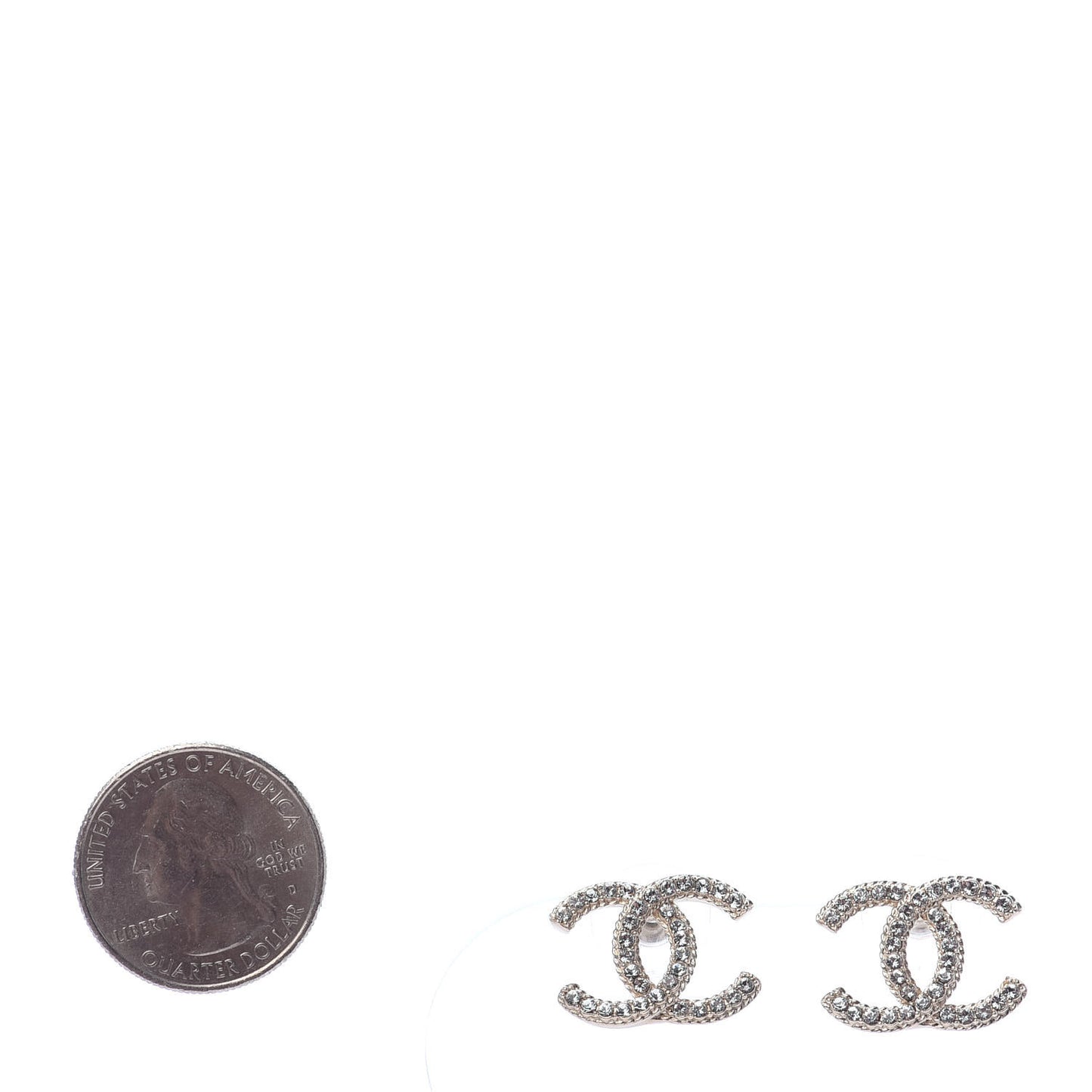 Crystal CC Earrings Light Gold