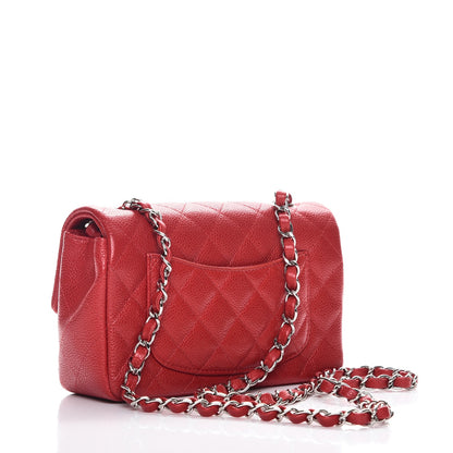 Chanel Caviar Quilted Mini Rectangular Flap Red 3 of 8