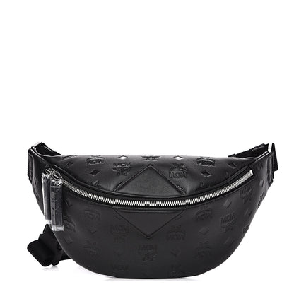 MCM Calfskin Ottomar Monogram Small Belt Bag Black 1 of 8