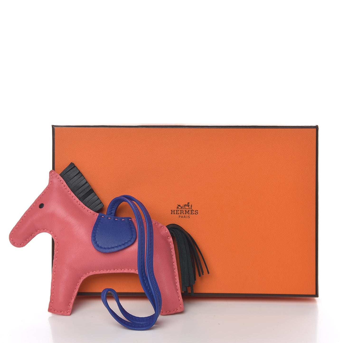 Milo Lambskin Grigri Rodeo Bag Charm MM Rose Azalee Bleu Electrique Vert Cypress