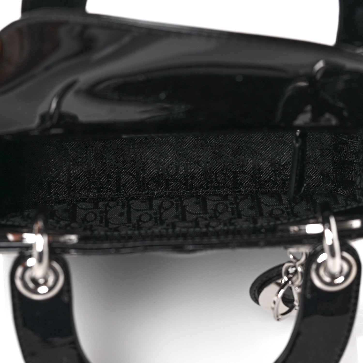 Christian Dior Patent Cannage Mini Lady Dior Black 5 of 9