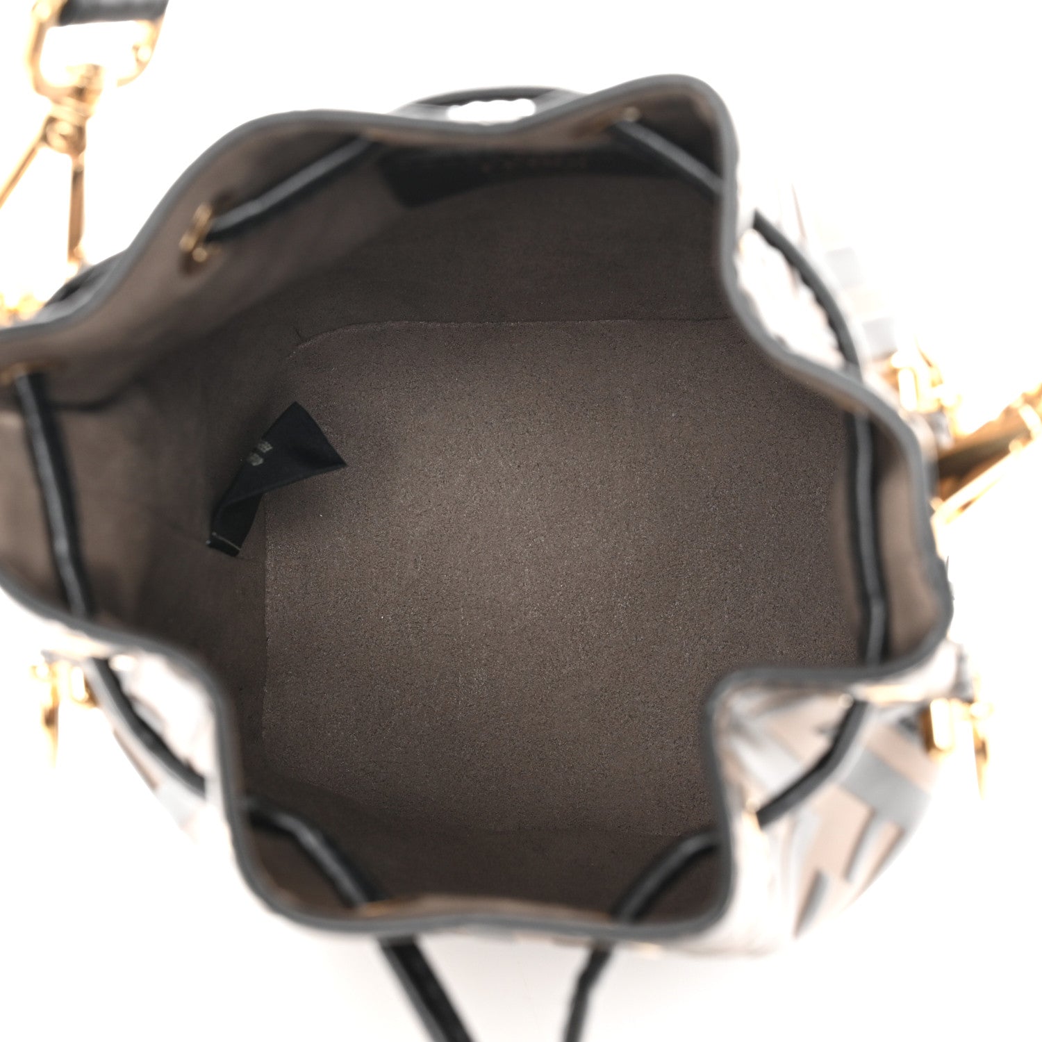 Fendi Vitello Liberty F is Fendi Bi-Color FF 1974 Embossed Mini Mon Tresor Bucket Bag Maya Black 5 of 10