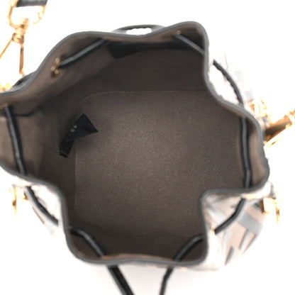 Fendi Vitello Liberty F is Fendi Bi-Color FF 1974 Embossed Mini Mon Tresor Bucket Bag Maya Black 5 of 10