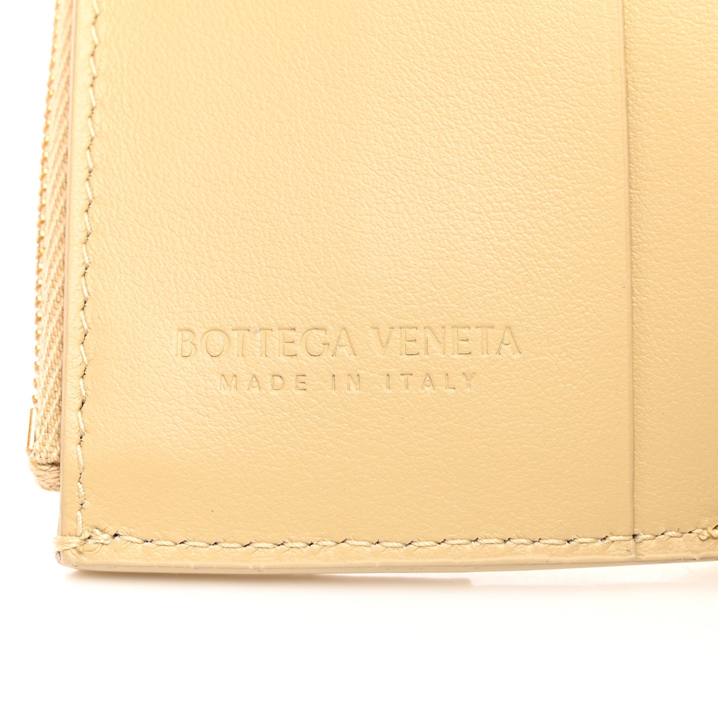 Nappa Calfskin Maxi Intrecciato Cassette Tri-Fold Wallet Porridge