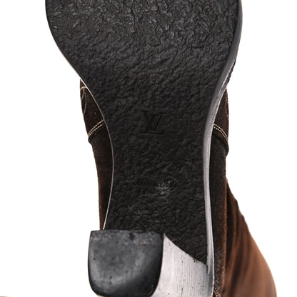 Louis Vuitton Suede Cowboy Knee High Tall Boots 36.5 Brown 6 of 19