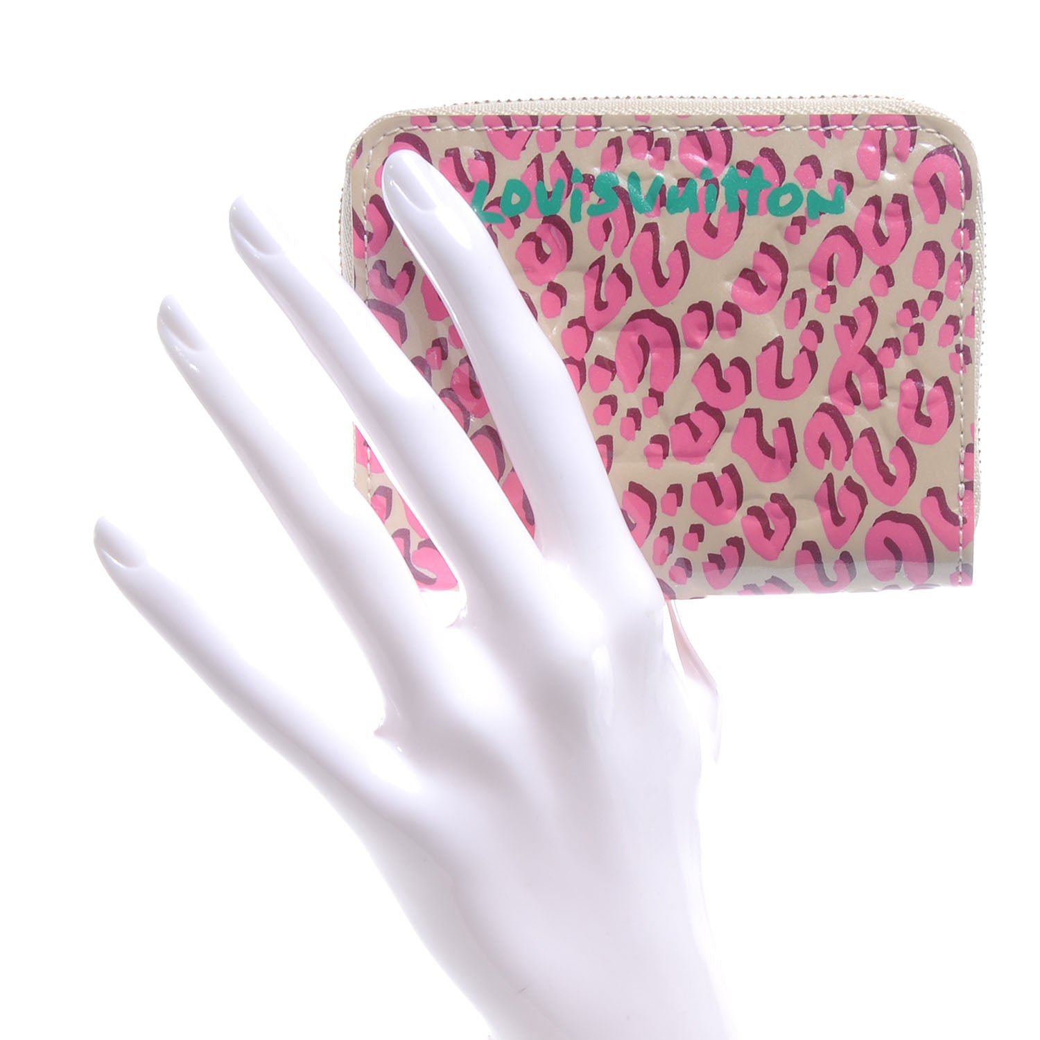Louis Vuitton Vernis Leopard Zippy Coin Purse Blanc Corail 2 of 7