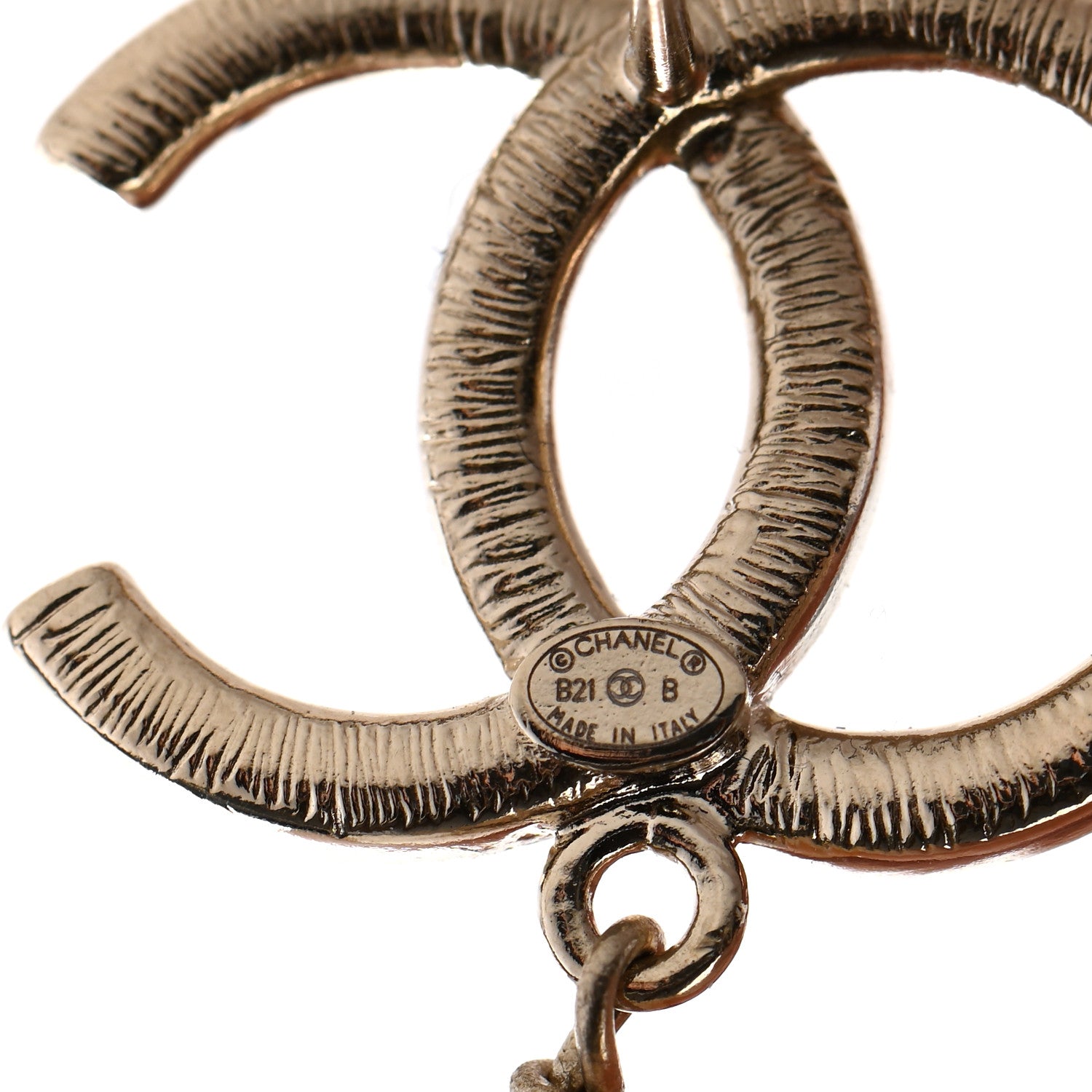 Chanel Crystal Pearl CC Drop Earrings Gold 4 of 4