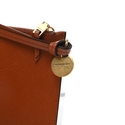 Givenchy Goatskin GV3 Wristlet Zip Card Holder Chestnut 5 of 7