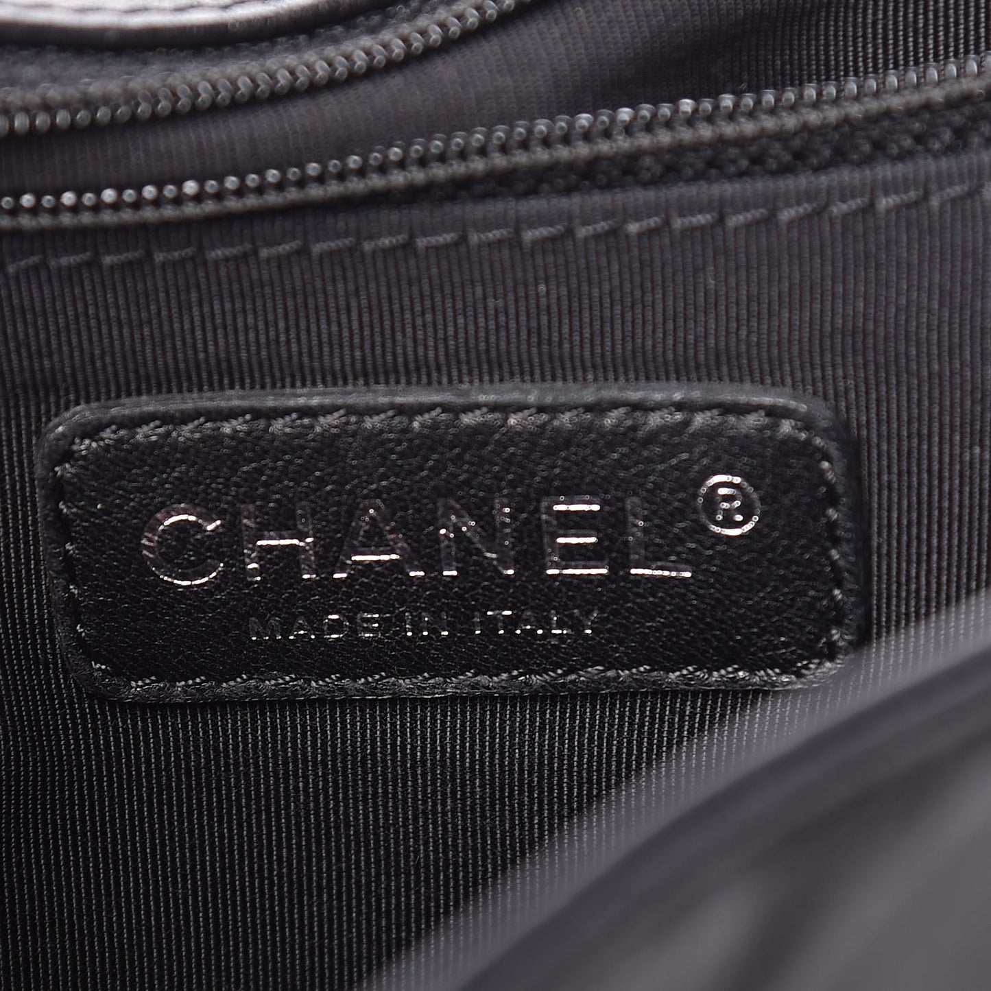 Calfskin Quilted Large Boy Flap Black