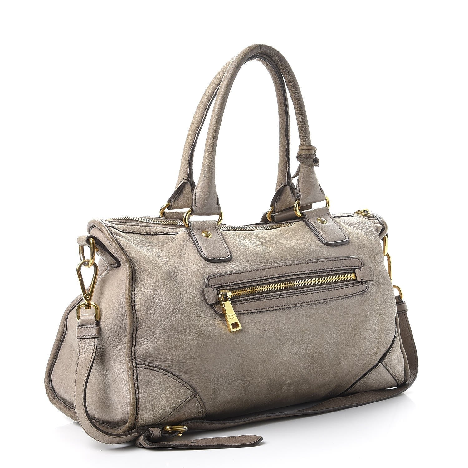 Prada Cervo Deerskin East West Top Handle Bag Pomice 4 of 28