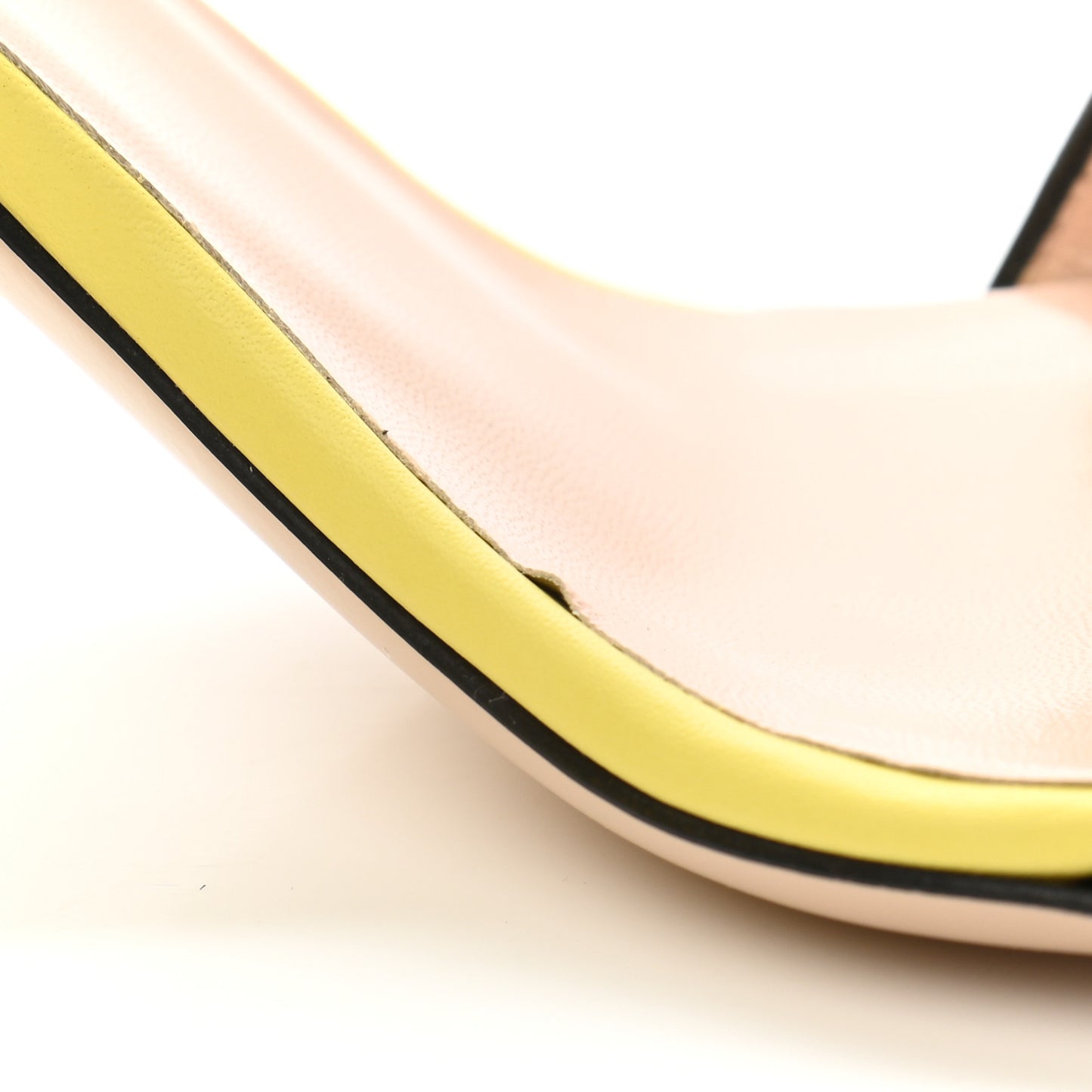 Lifford Calfskin GG Marmont Ankle Wrap 75mm Sandals 38.5 Banana