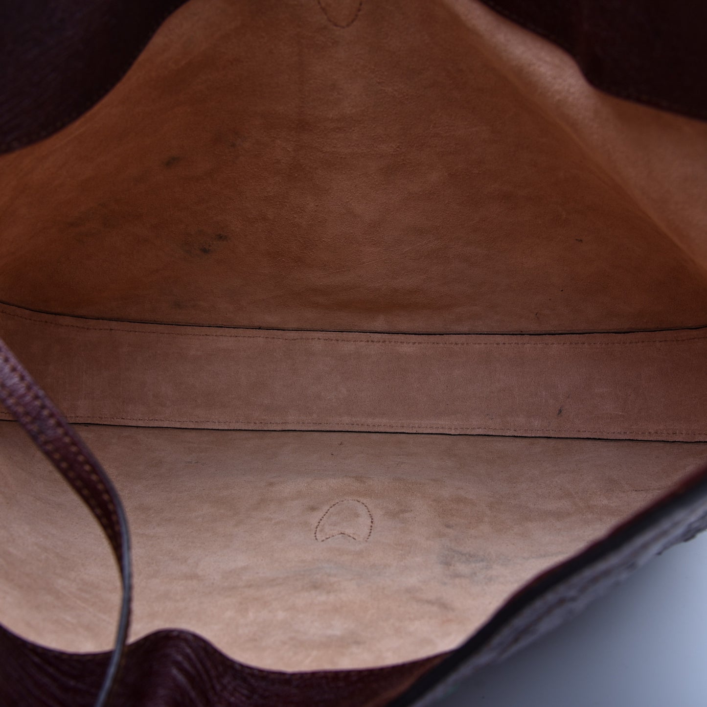 Soft Ostrich Web Large Jackie Hobo Dark Brown