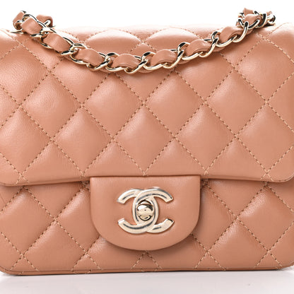 Chanel Lambskin Quilted Mini Square Flap Brown 8 of 10
