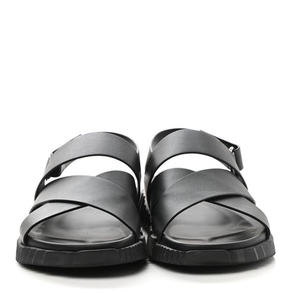 Hermes Calfskin Goatskin Mens Electric Sandals 41 Black 2 of 9