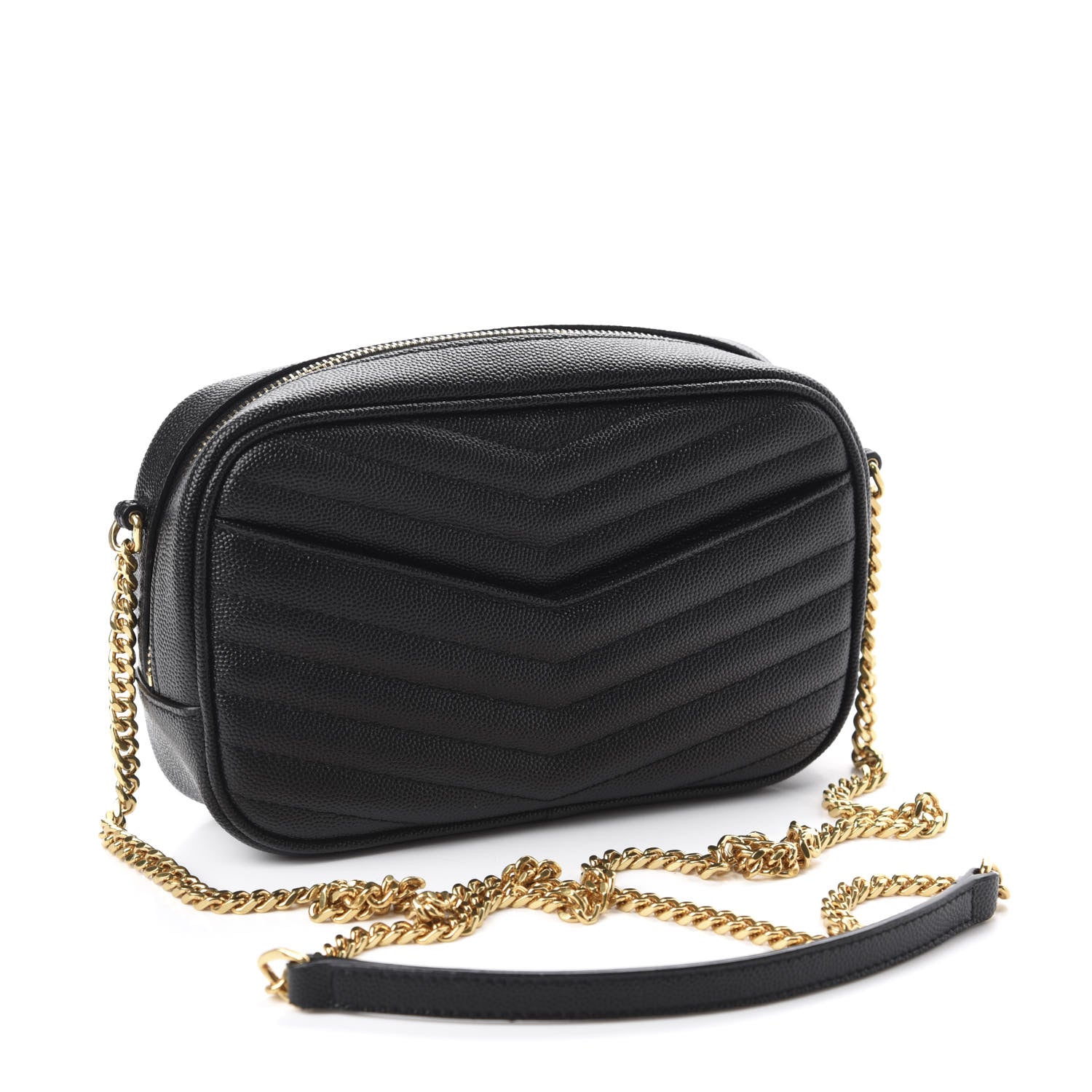 Saint Laurent Grain De Poudre Matelasse Monogram Mini Lou Camera Bag Black 3 of 11