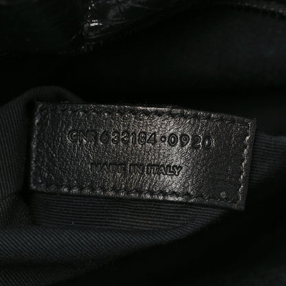 Saint Laurent Crinkled Calfskin Matelasse Monogram Medium Niki Chain Satchel Black 7 of 9