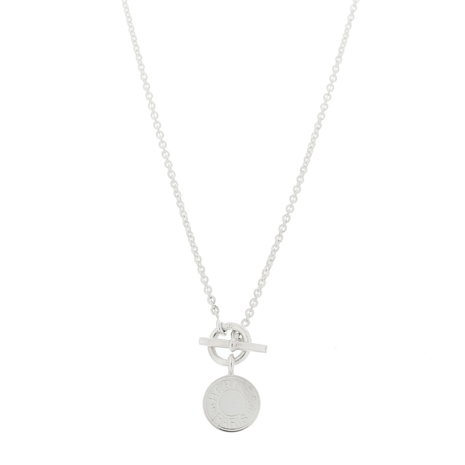 Hermes Sterling Silver Amulettes H Confettis Pendant Necklace 1 of 4