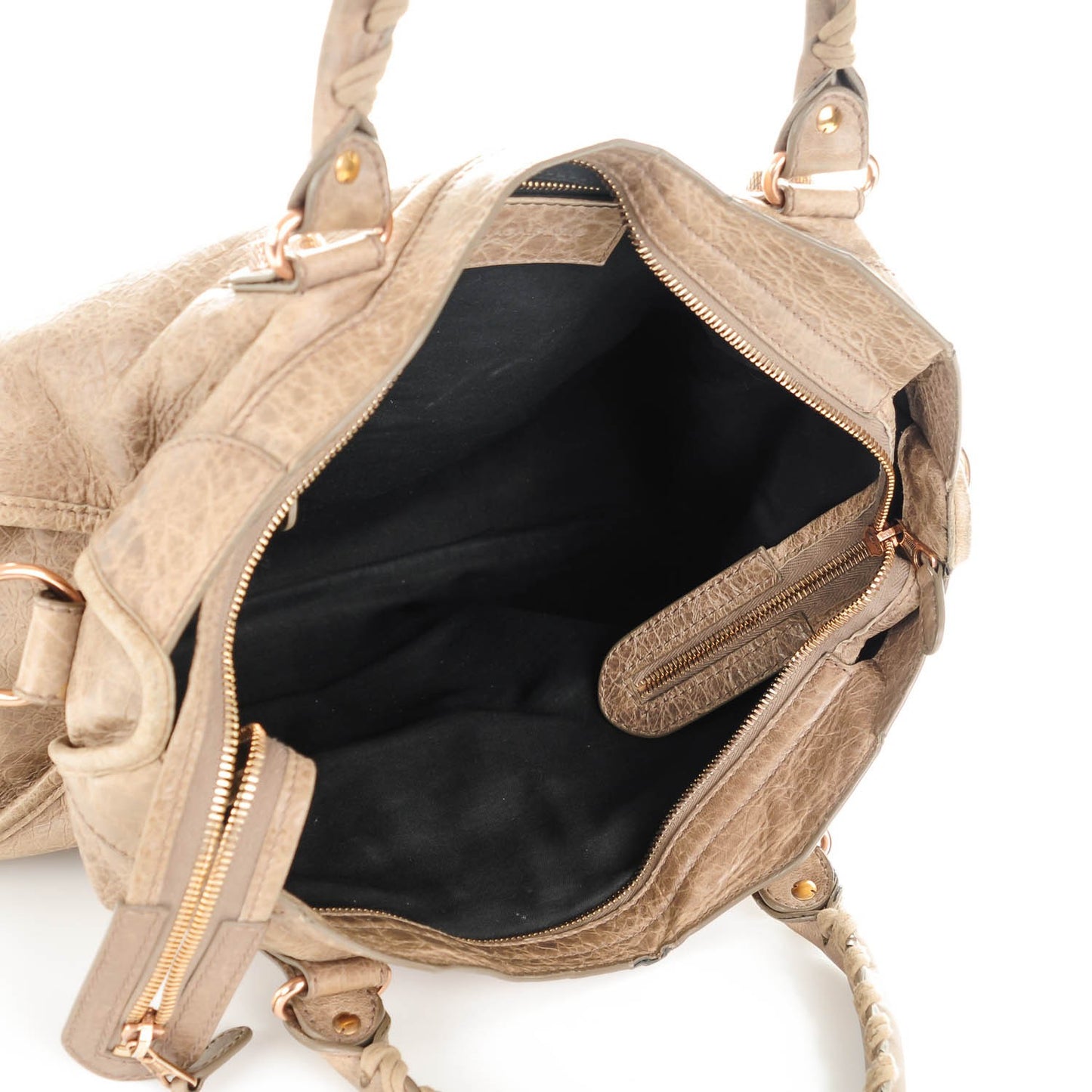 Agneau Giant 12 Rose Gold Hardware City Gris Poivre