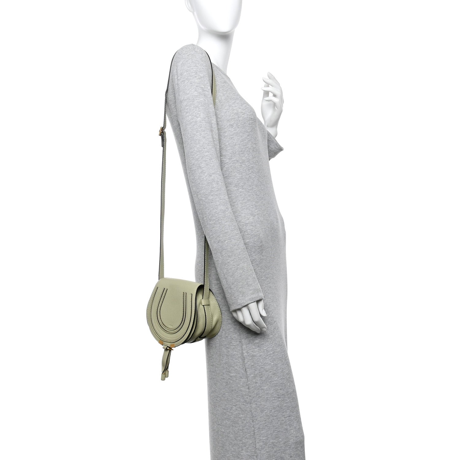 Chloe Calfskin Mini Marcie Round Crossbody Bag Light Eucalyptus 2 of 10