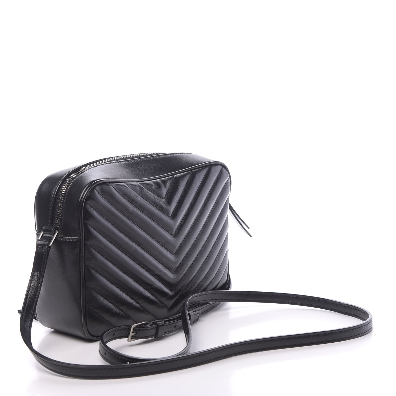 Saint Laurent Calfskin Matelasse Monogram Lou Camera Bag Black 3 of 9