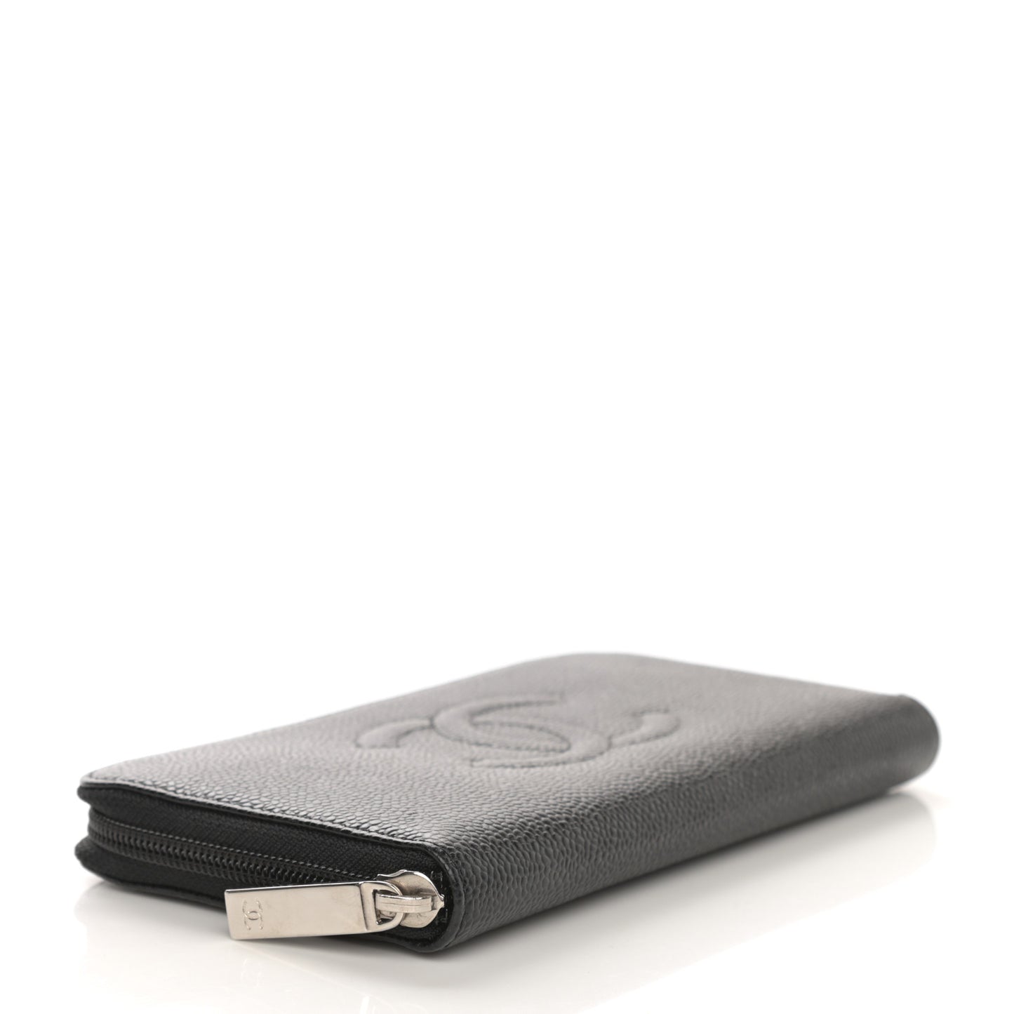 Caviar Large Timeless CC Zip Around Wallet Black