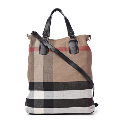 Burberry Canvas Mega Check Medium Tottenham Brit Tote Black 1 of 11