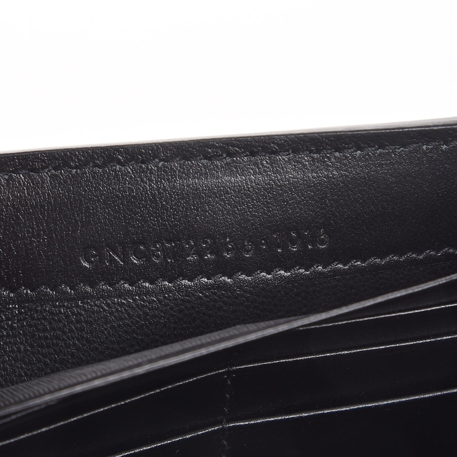 Saint Laurent Calfskin Crocodile Embossed Large Monogram Flap Wallet Black 8 of 8