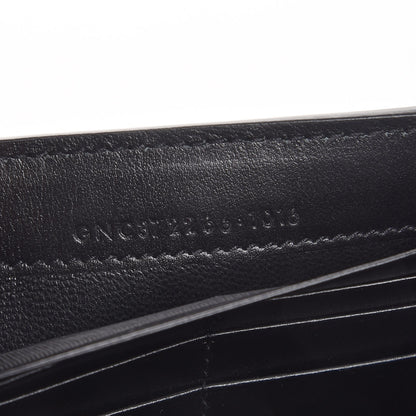 Saint Laurent Calfskin Crocodile Embossed Large Monogram Flap Wallet Black 8 of 8